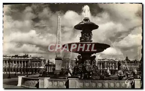 Moderne Karte Paris Et Ses Merveilles Place De La Concorde L&#39Une Des Fontaines Et l&#39Obelisque