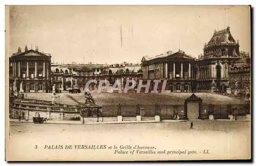 Ansichtskarte AK Palais De Versailles Et la Grille D&#39Honneur