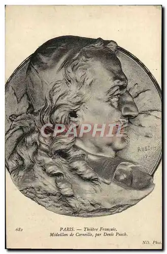 Cartes postales Paris Theatre Francais Medaillon De Corneille APr Denis Puech