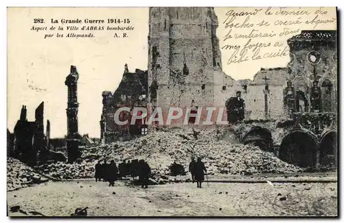 Cartes postales La Grande Guerre Aspect De La Ville D&#39Arras Bombardee Par Les Allemands Militaria