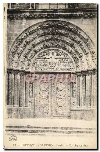 Ansichtskarte AK L&#39Abbaye De St Denis Portail Porche Central