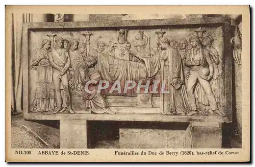 Cartes postales Abbaye St Denis Funerailles Du Due De Berry Bas Relief De Cortot
