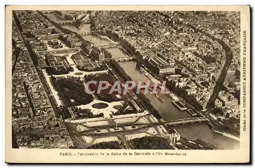 Cartes postales Paris Perspective De La Seine De La Concorde a l&#39ile Saint Louis