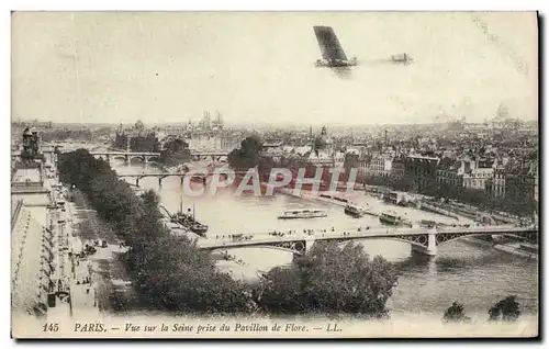 Ansichtskarte AK Paris Vue Sur La Seine Prise Du Pavillon De Flore Avion