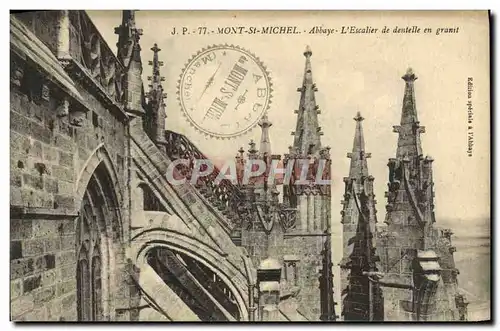 Cartes postales Mont Saint Michel Abbaye L'Escalier De Dentelle En Granit