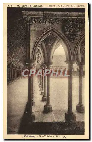 Cartes postales Mont Saint Michel Abbaye Le Cloitre