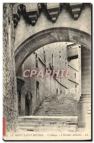 Cartes postales Le Mont Saint Michel L&#39Abbaye L&#39Escalier Abbalial