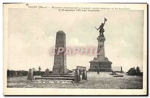 Cartes postales Valmy Monument commemoratif a la grande victoire remportee sur els Autrichiens 1792
