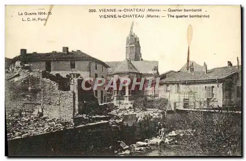 Cartes postales Vienne Le Chateau Quartier bombarde Militaria