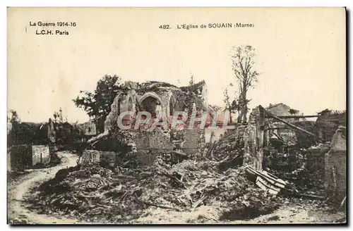 Cartes postales La Guerre Paris L'Eglise De Souain Militaria