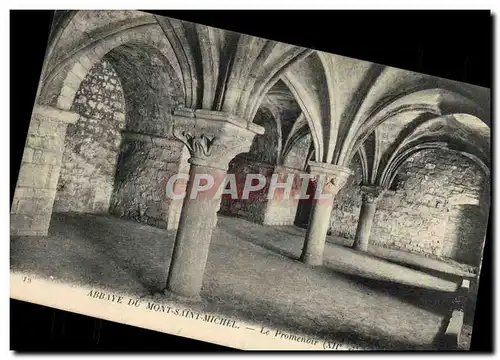 Ansichtskarte AK Abbaye Du Mont Saint Michel Le Promenoir