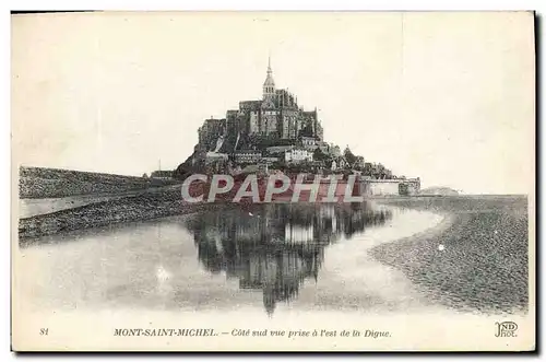 Cartes postales Mont Saint Michel Cote Sud Vue Prise A L'Est De La Digue