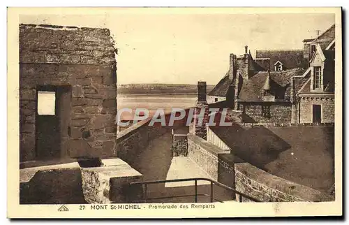 Cartes postales Mont St Michel Promenade Des Remparts