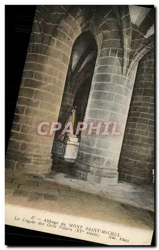 Ansichtskarte AK Abbaye Du Mont Saint Michel La Crypte Des Cgros piliers