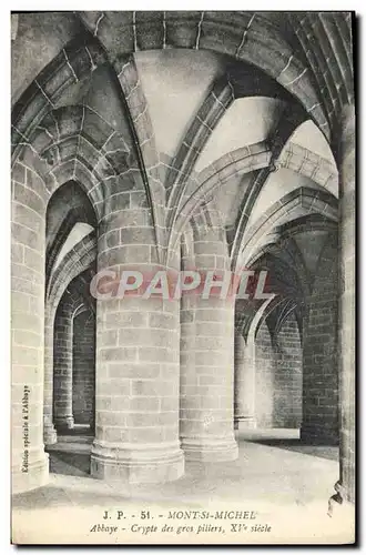 Ansichtskarte AK Mont Saint Michel Abbaye Crypte Des Gros piliers