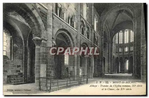 Cartes postales Mont St Michel Abbaye Travees De l'Eglise romane