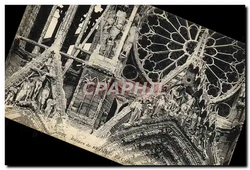 Cartes postales Ruines De Reims La Cathedrale