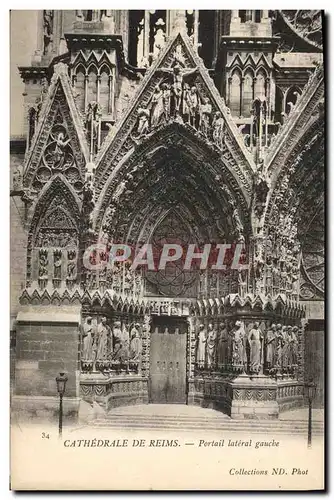 Ansichtskarte AK Cathedrale De Reims Portail Lateral Gauche