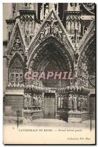 Cartes postales Cathedrale De Reims Portail Lateral Gauche