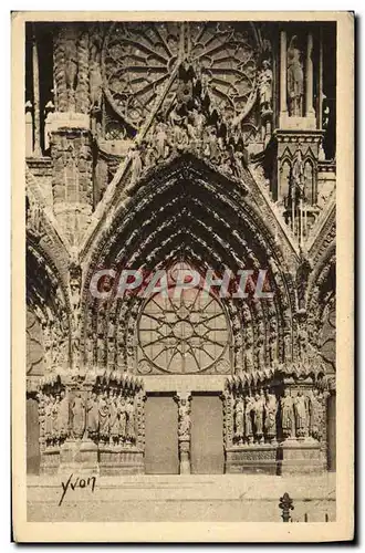 Ansichtskarte AK La Douce France Reims La Cathedrale Le Portail Principal