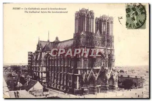 Cartes postales Reims La Cathedrale Avant Le Bombardement