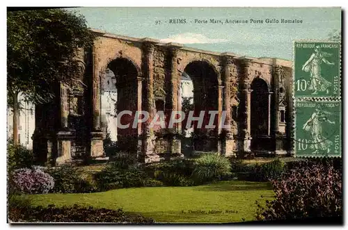 Ansichtskarte AK Reims Porte Mars Ancienne Porte Gallo Romaine