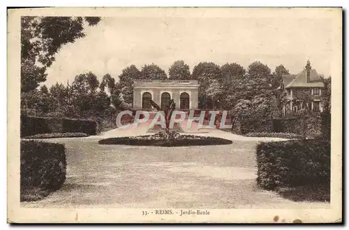 Cartes postales Reims Jardin Ecole