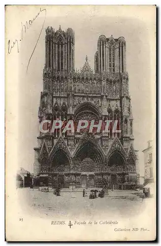 Cartes postales Reims Facade De La Cathedrale