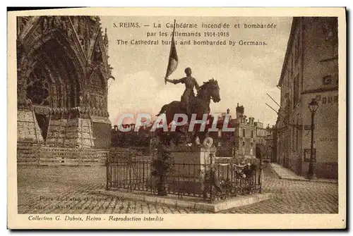 Cartes postales Reims La Cathedrale Incendiee Et Bombardee Par Les Allemands