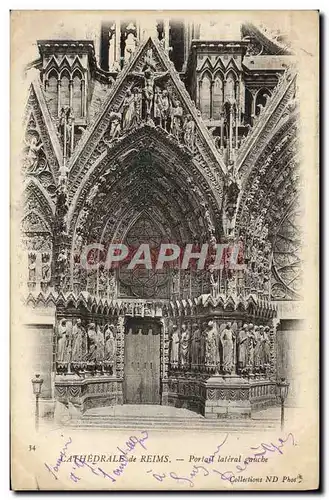 Cartes postales Cathedrale De Reims Portail Lateral Gauche