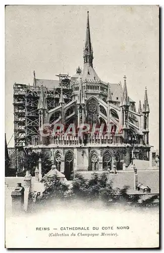 Cartes postales Reims Cathedrale Du Cote Nord Publicite Champagne Mercier Chateau de Pekin Chine China