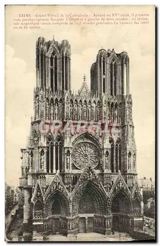 Ansichtskarte AK Reims Grand Portail De La Cathedrale