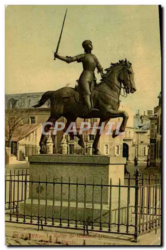 Ansichtskarte AK Reims La statue De Jeanne d&#39Arc Place Du parvis