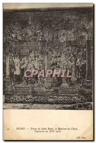 Cartes postales Reims Tresor De Saint Remi Le Bapteme De Clovis Tapisserie Du 16eme