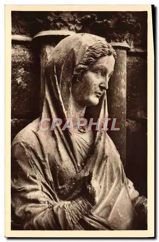 Cartes postales La Cathedrale De Reims La Vierge Du Groupe De La Visitation Porche Central Du Grand Portail