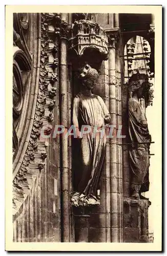 Cartes postales Cathedrale De Reims Transept Sud Statue Symbolisant La Synagogue