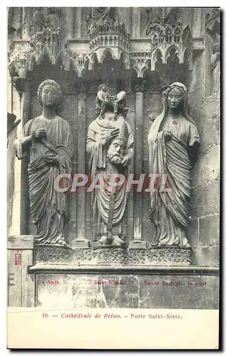 Ansichtskarte AK Cathedrale De Reims Porte Saint Sixte