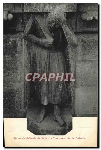 Cartes postales Cathedrale De Reims Une Cariatide De l'Abside