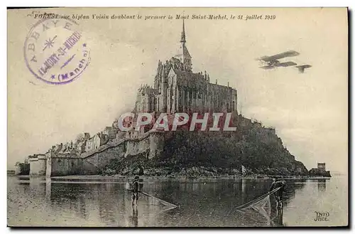 Cartes postales Forest Sur Biplan Voisin Doublant Le Premier Le Mont Saint Michel Le 31 Juillet 1910 Avion Aviat