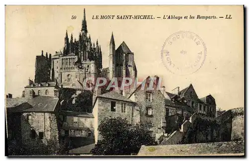 Cartes postales Le Mont Saint Michel L&#39Abbaye Et Les Remparts