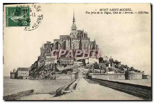 Cartes postales Mont Saint Michel Vue Prise De La Digue