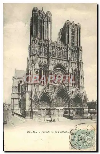 Cartes postales Reims Facade De La Cathedrale