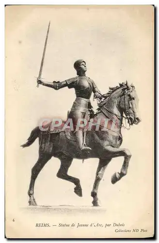 Cartes postales Reims Statue De Jeanne d&#39Arc Par Dubois