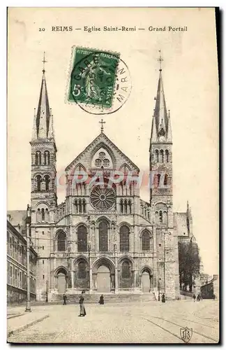 Ansichtskarte AK Reims Eglise Saint Remi Grand Portail