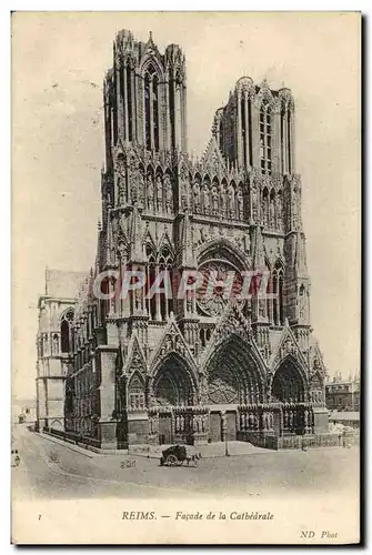 Cartes postales Reims Facade De La Cathedrale