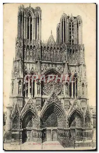 Cartes postales Reims La Cathedrale