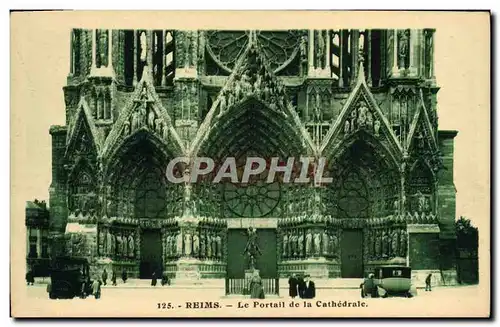 Cartes postales Reims Le Portail De La Cathedrale