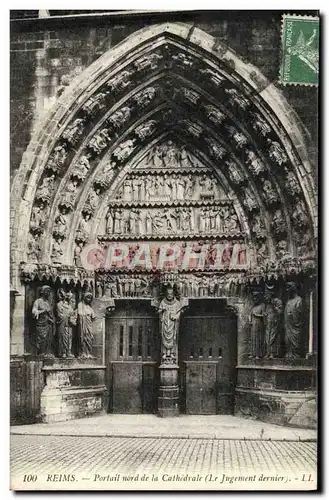 Cartes postales Reims Portail Nord De La Cathedrale Le Jugement dernier