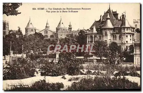 Cartes postales Reims Vue Generale Des Etablissements Pommery Vue Prise De la Butte St Nicaise