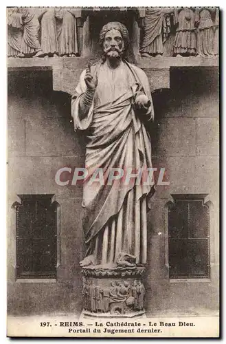 Ansichtskarte AK Reims La Cathedrale Le Beau Dieu Portail Du Jugement Dernier